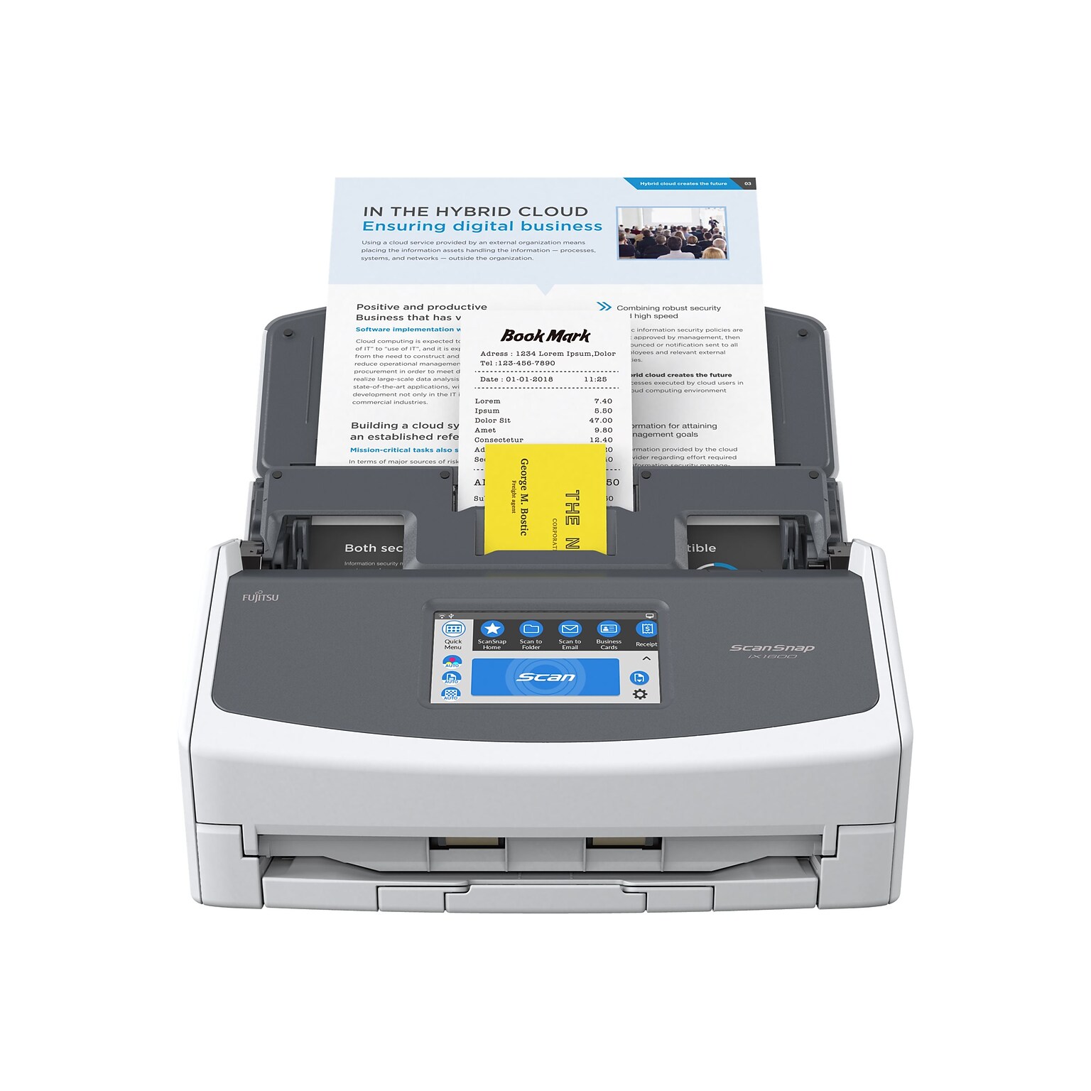 RICOH ScanSnap IX1600 PA03770-B605 Duplex Document Scanner, White