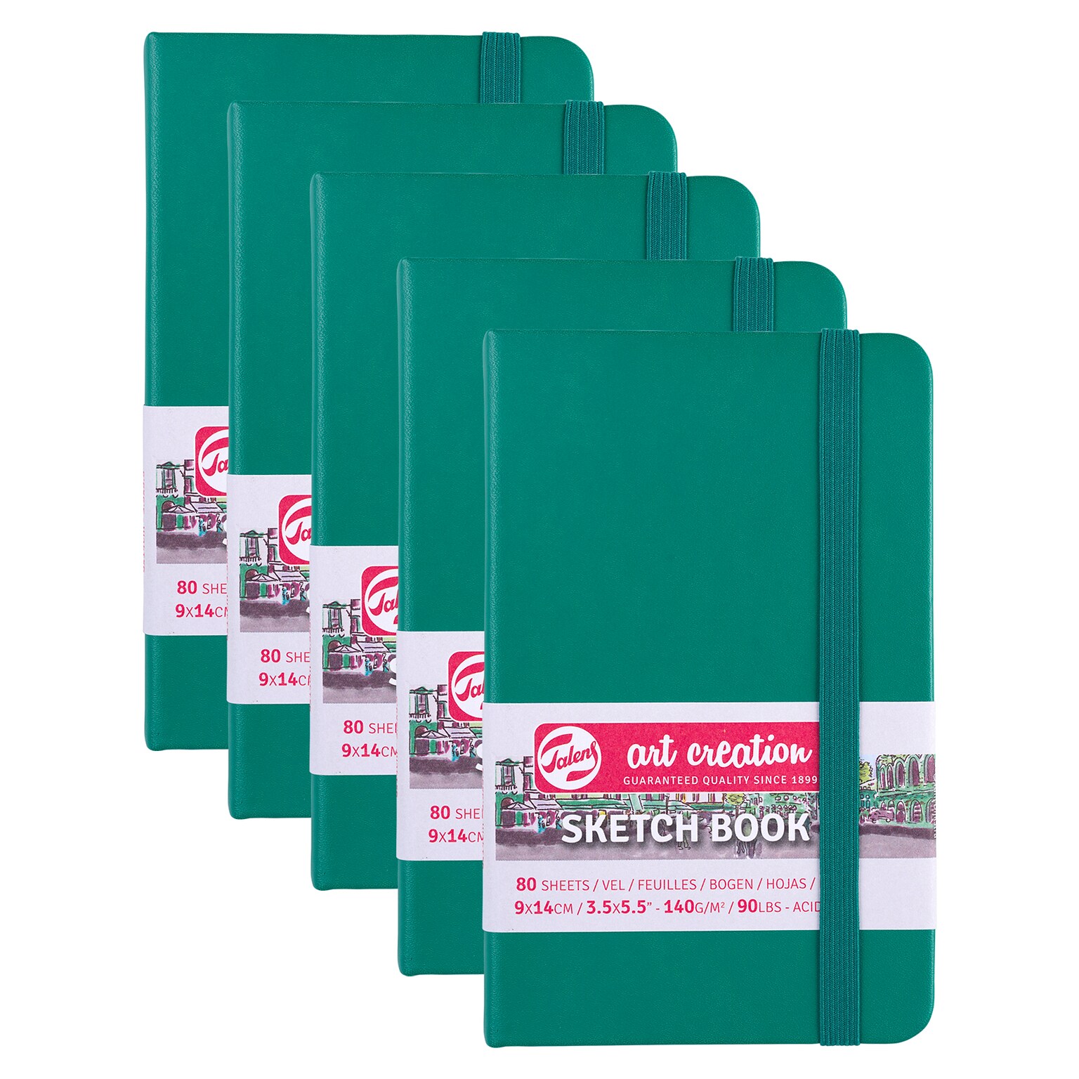 Talens Art Creation 3.5 x 5.5 Sketch Book, 80 Sheets/Book, 5/Bundle (TLN9314331M-5)