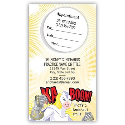 Medical Arts Press® Dual-Imprint Peel-Off Sticker Appointment Cards; Ka Boom