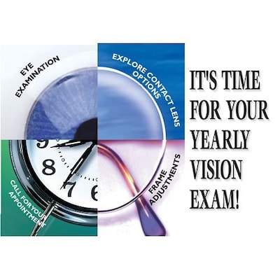 Medical Arts Press® Eye Care Postcards; for Laser Printer; Its Time for Your Yearly Vision Exam, 10