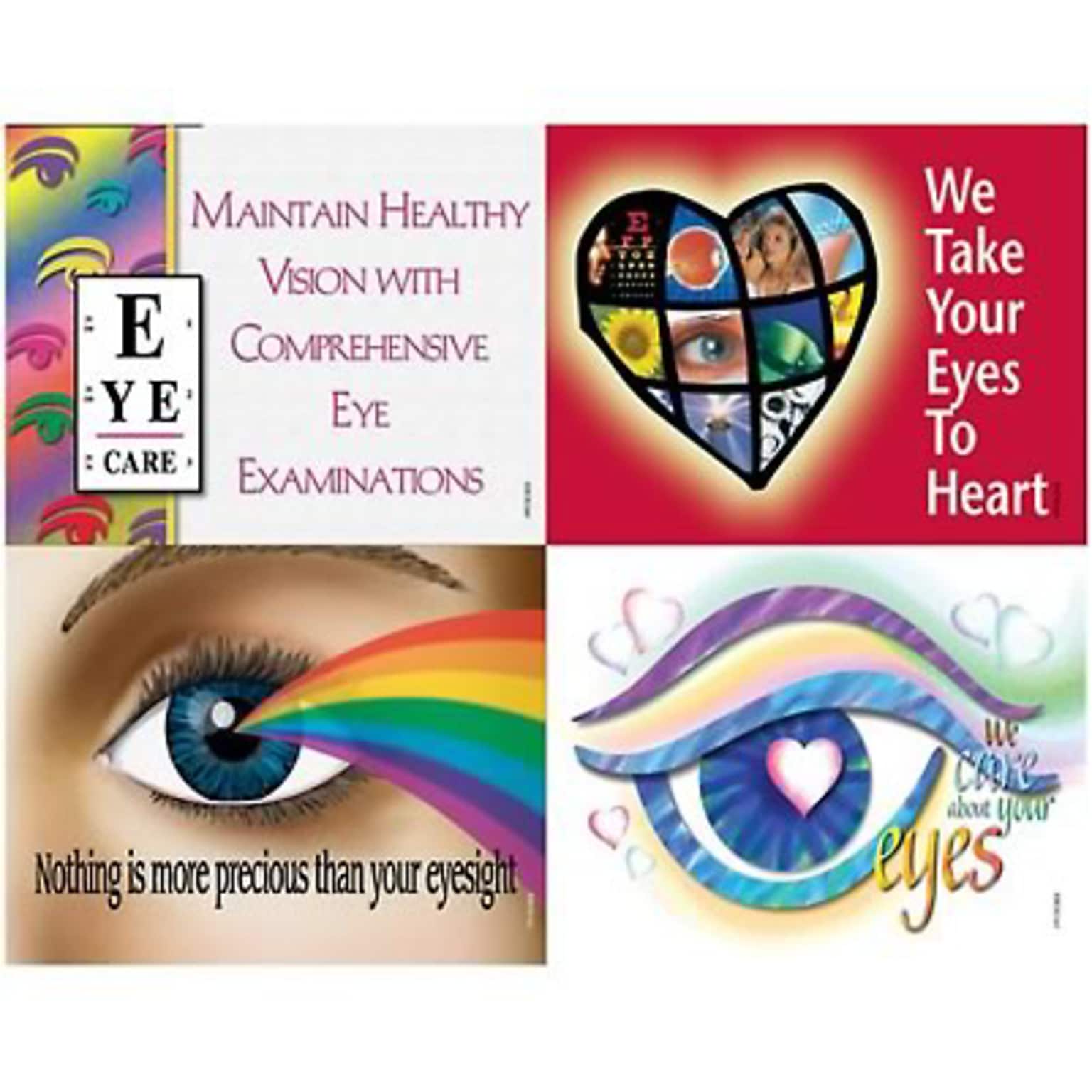 Medical Arts Press® Eye Care Assorted Postcards; for Laser Printer; Traditional Eyecare Slogans, 100/Pk