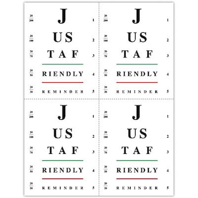 Medical Arts Press® Eye Care Postcards; for Laser Printer; Friendly Reminder Chart, 100/Pk