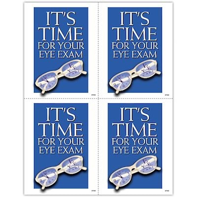 Medical Arts Press® Eye Care Postcards; for Laser Printer; Its Time For Your Exam, 100/Pk