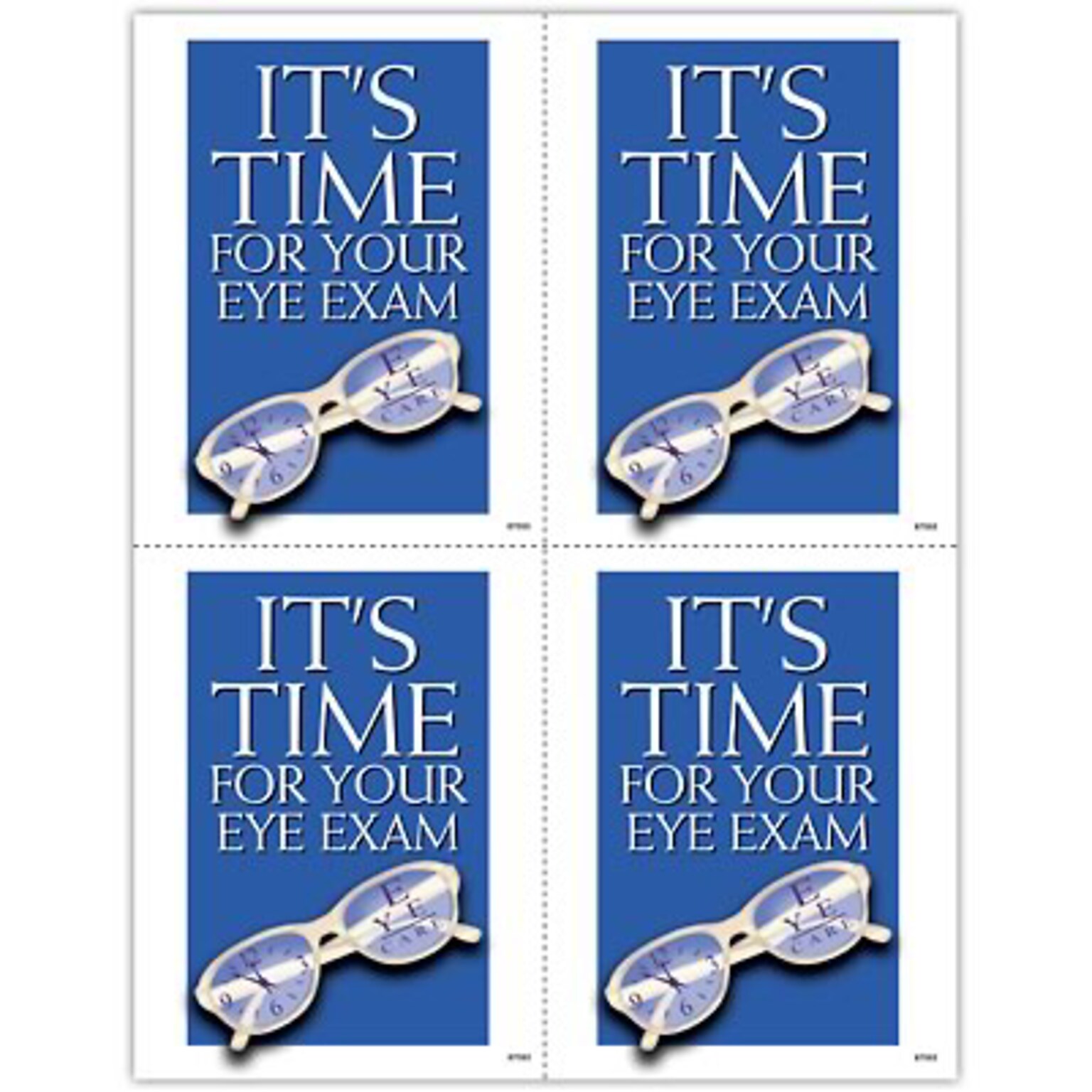 Medical Arts Press® Eye Care Postcards; for Laser Printer; Its Time For Your Exam, 100/Pk