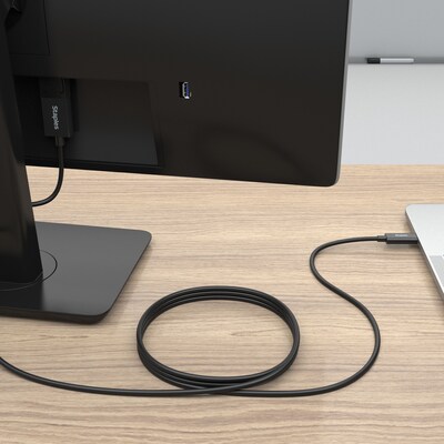 Staples TECH 6 ft. USB-C to Display Port Audio/Video Cable, Male to Male, Black (ST62471)
