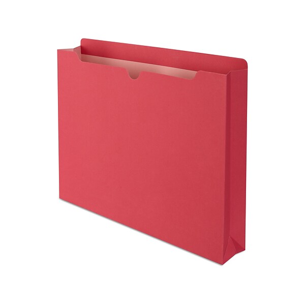 Quill Brand® Reinforced File Jacket, 2 Expansion, Letter Size, Red, 50/Box (74920RD)