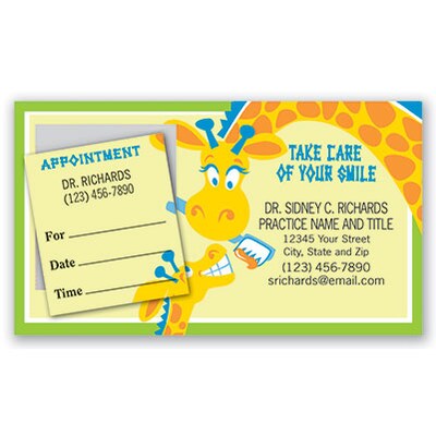 Medical Arts Press® Dual-Imprint Peel-Off Sticker Appointment Cards; Take Care