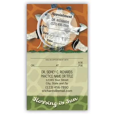 Medical Arts Press® Dual-Imprint Peel-Off Sticker Appointment Cards; Flossing Fun