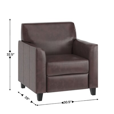 Flash Furniture HERCULES Diplomat Series LeatherSoft Office Guest and Reception Chair, Brown (BT8271BN)