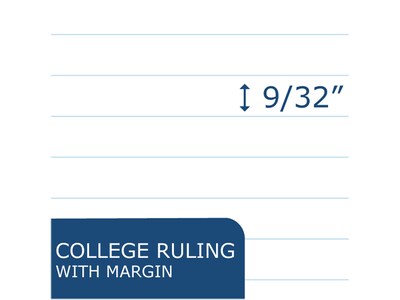 Roaring Spring Paper Products 1-Subject Notebooks, 9" x 11", College Ruled, 100 Sheets, Each (11096)
