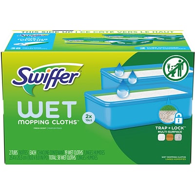 Swiffer Sweeper TRAP + LOCK Wet  Mop Cloth, Open Window Fresh, 38/Pack (00742)