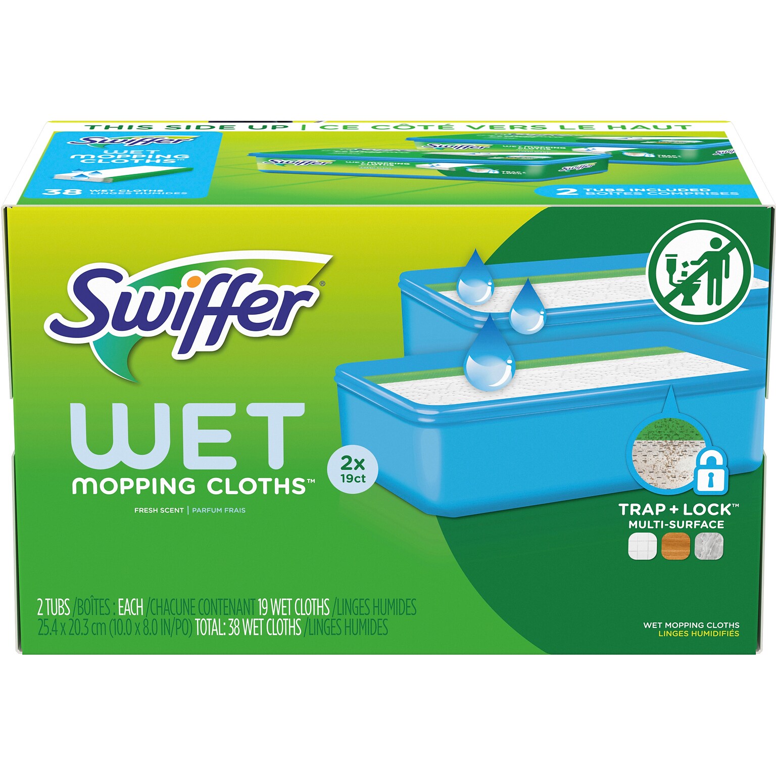 Swiffer Sweeper TRAP + LOCK Wet Mop Cloth, Open Window Fresh, 38/Pack (00742)