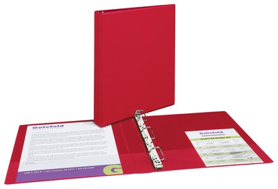 Avery Durable 1" 3-Ring Non-View Binders, Slant Ring, Red (27201)