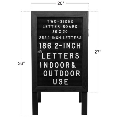 Excello Global Products Sidewalk A-Frame 20" x 27" Poster Holder, Black (EGP-HD-0084-BLK)