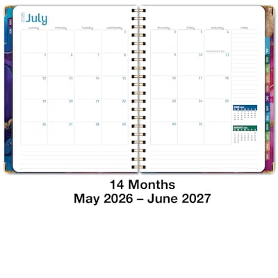 2026-2027 Excello Brands 8.5" x 11" Academic Weekly & Monthly Planner, Paperboard Cover, Pink Purple Marble (FSHN-AY26-8511-22)