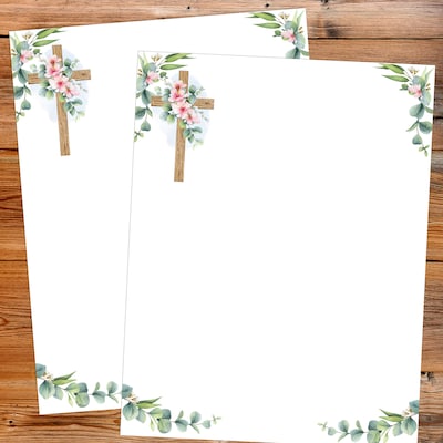 Great Papers Floral Faith Elegance Everyday Letterhead, Multicolored, 50 Sheets/Pack (2025007)