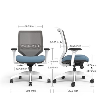Union & Scale™ Lewis Ergonomic Mesh Back Computer and Desk Chair, Carolina (UN55656-CC)