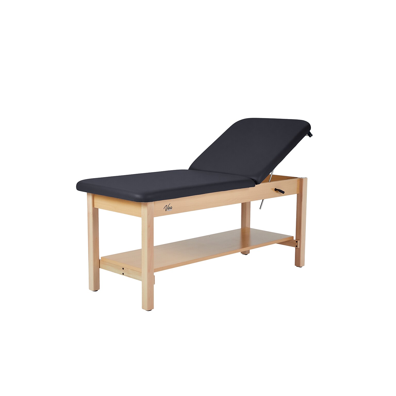 Aristo Wood Physician Exam Table with Shelf , Adjustable Backrest, Paper Cutter, and Holder, 500lbs. Capacity, Black
