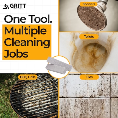 Gritt Commercial Heavy-Duty Pumice Scouring Stone, Gray, 12/Pack (GRI186-12)