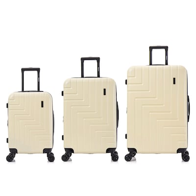 DUKAP Zahav 3-Piece Hardside Spinner Luggage Set, TSA Checkpoint Friendly, Sand (DKZAHSML-SAN)