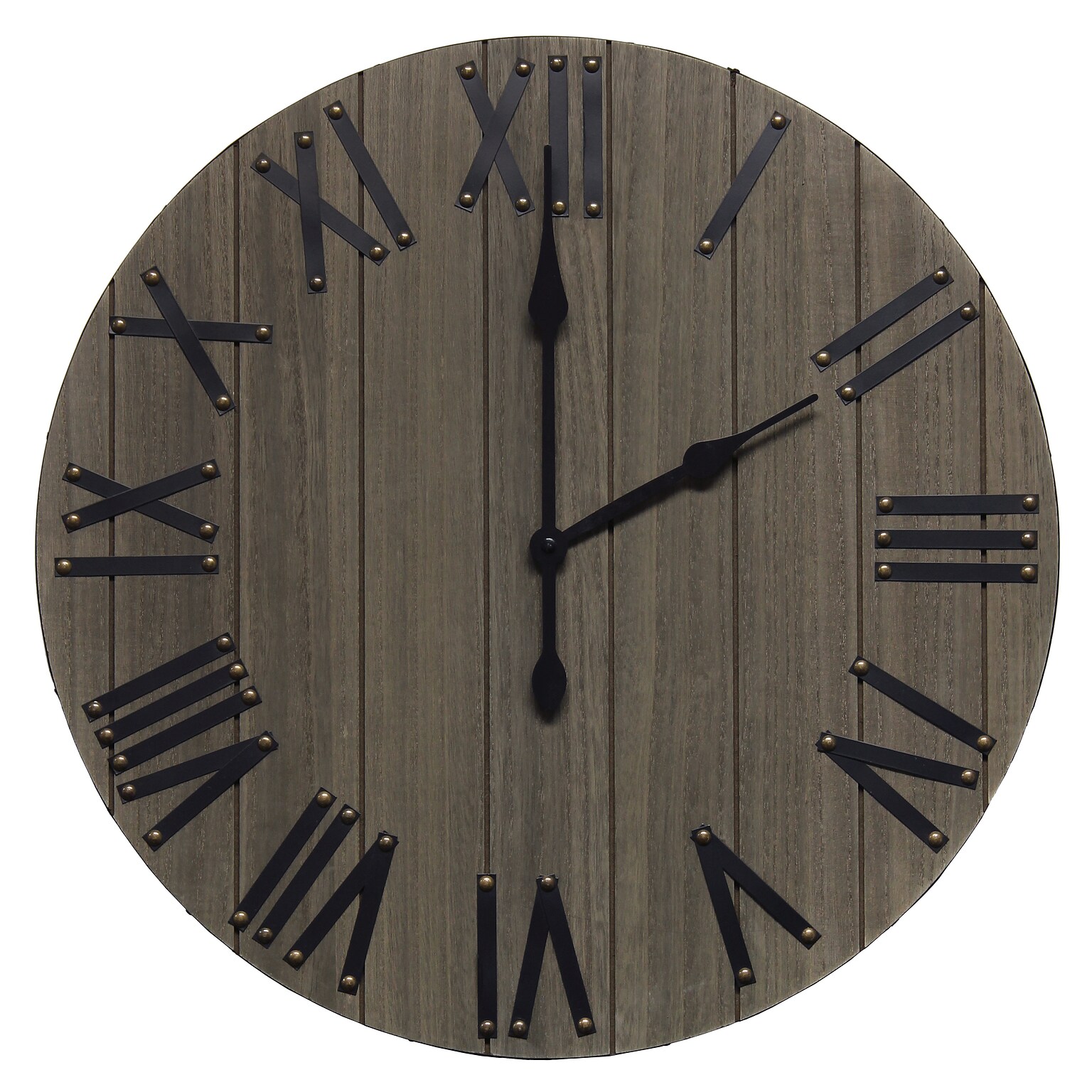 Elegant Designs Handsome 21 Rustic Farmhouse Wood Wall Clock, Rustic Gray (HG2004-RGY)