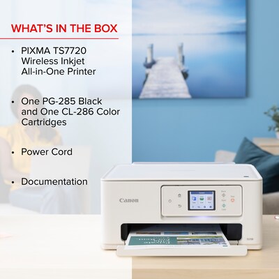 Canon PIXMA TS7720 New Inkjet Printer, All-In-One, Print, Scan, Copy (6256C002)