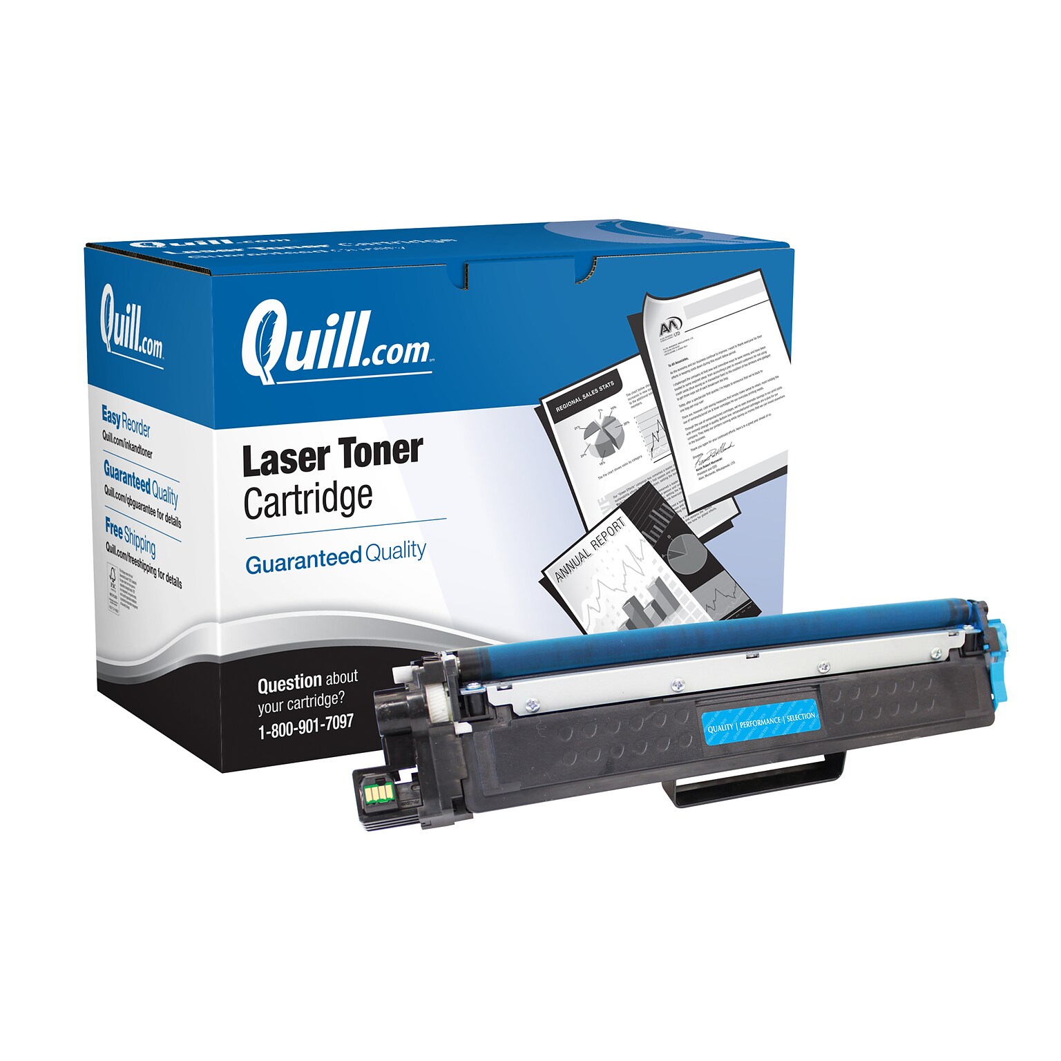 Quill Brand® Remanufactured Cyan High Yield Toner Cartridge Replacement for Brother TN227 (TN227C) (Lifetime Warranty)