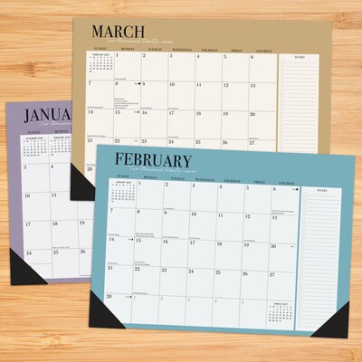2027 Willow Creek Urban Chic 17 x 12 Monthly Desk Pad Calendar, Assorted Colors (66539)