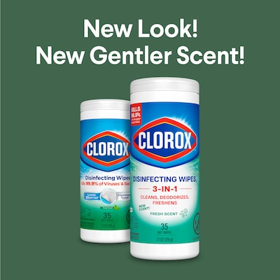 Clorox Disinfecting Wipes, Fresh Scent, 35 Wipes/Container, 12/Carton (01593)