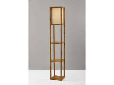 Adesso Wright 63 Walnut Floor Lamp with Square Natural Shade (3138-12)