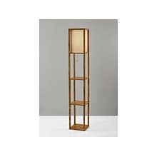 Adesso Wright 63 Walnut Floor Lamp with Square Natural Shade (3138-12)