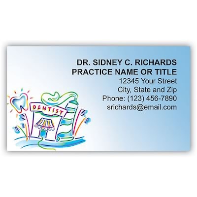 Medical Arts Press® Dental Full-Color Designer Business Cards; Dental Pastel