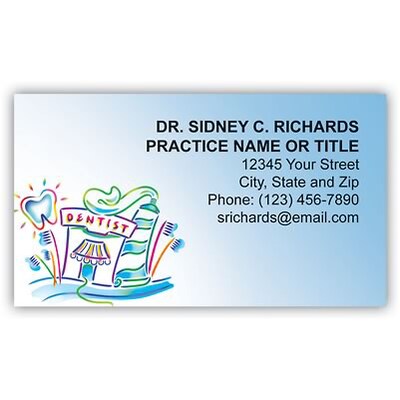 Medical Arts Press® Dental Full-Color Designer Business Cards; Dental Pastel