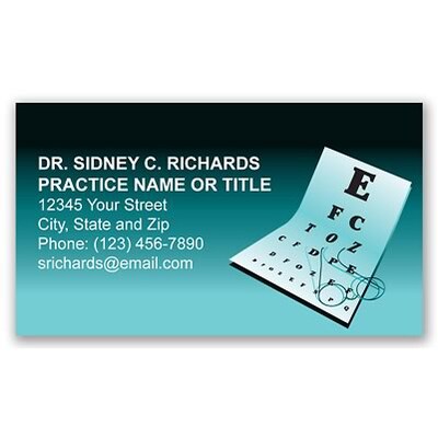 Medical Arts Press® Eye Care Full-Color Designer Business Cards; Chart/Glasses