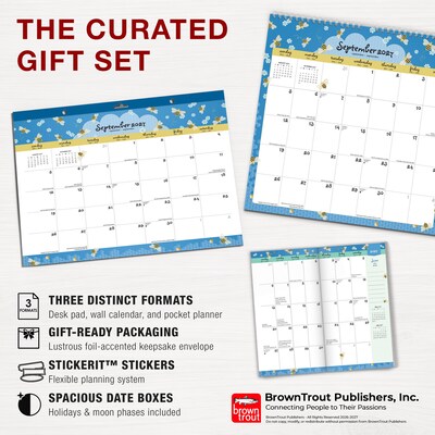 2027 BrownTrout Busy Bees 14.25" x 13" Monthly Calendar, Assorted Colors (9798330716166)