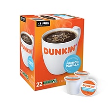 Dunkin French Vanilla Coffee Keurig® K-Cup® Pods, Medium Roast, 22/Box (5000363272)