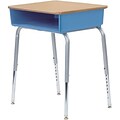 Virco® Adjustable-Height Open-Front Laminate Top Student Desk; Fusion Maple/Blueberry