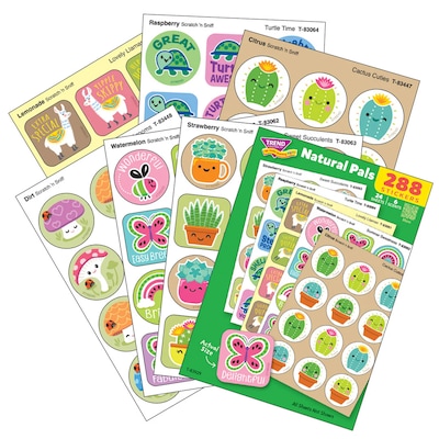 Trend Enterprises Natural Pals Scratch n Sniff Stinky Stickers Variety Pack, 288/Pack (T-83929)