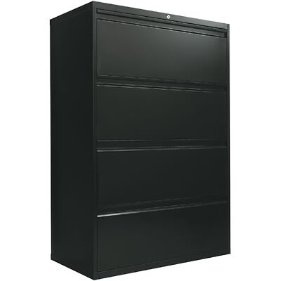Hon® 700 Series 4-Drawer Lateral File Cabinet; Black, Letter and Legal (Hon®784LP)