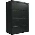 Hon® 700 Series 4-Drawer Lateral File Cabinet; Black, Letter and Legal (Hon®784LP)