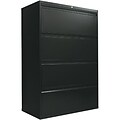 Alera® 4-Drawer 30W Lateral File Cabinet; Black, Legal (ALELA54305BL)