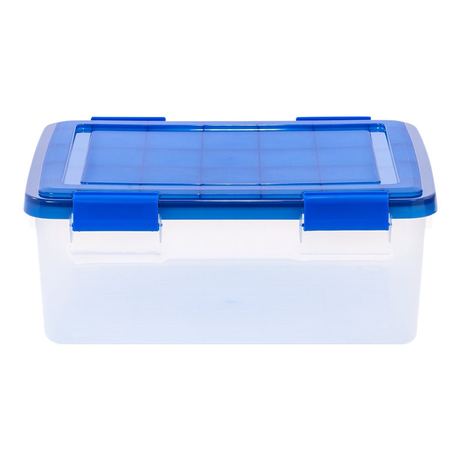 Iris WeatherPro 30.5 Qt. Latch Lid Storage Bin, Clear/Blue (500200)