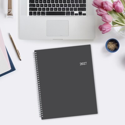 2027 Blue Sky Passages 8.5" x 11" Calendar Year Weekly & Monthly Standard Planner, Plastic Cover, Charcoal (100008-27)