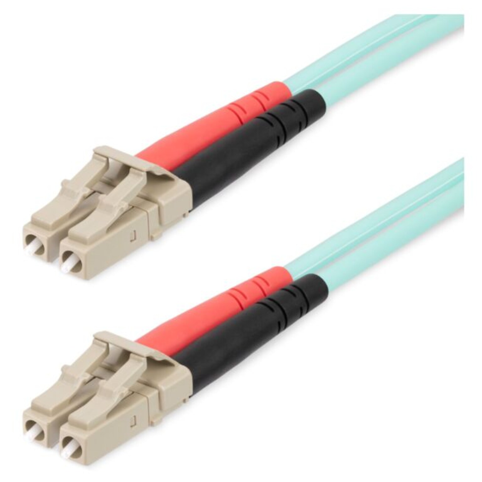 StarTech 20m (65ft) LC to LC (UPC) Duplex OM4 Multimode Fiber Optic Patch Cable, 50/125, Aqua (450FBLCLC20)