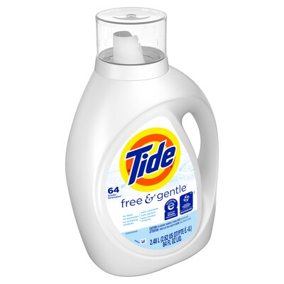Tide Free & Gentle HE Laundry Detergent, 64 Loads, 84 oz., 4/Carton (12144CT)