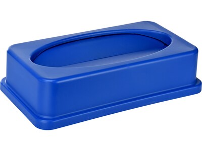 Alpine Industries Polypropylene Recycling Bin with Dolly, 23 Gallon, Blue (ALP477-BLU2-PKD)