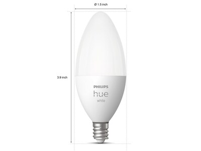 Philips Hue 40W Equivalent Candle LED Smart Light Bulb, Soft White, 2/Pack  (548289)
