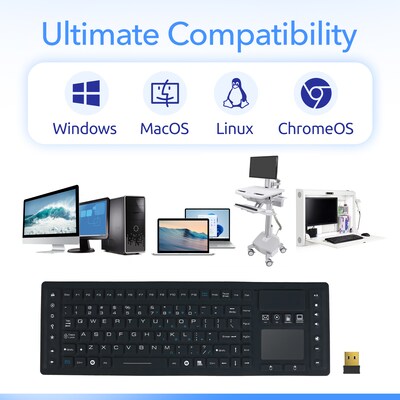 Delton M90 Wireless Airtight Waterproof Keyboard, Black (DKBWM90-WB)
