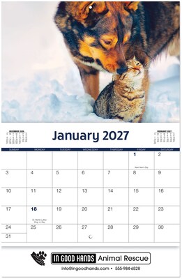 Custom Furry Friends Stapled Wall Calendar