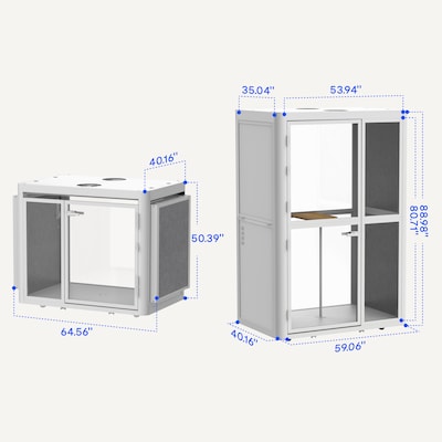 FlexiSpot WorkCube Series Sound Absorbing 2 Person Privacy Booth, White (EP2FW-KIT)
